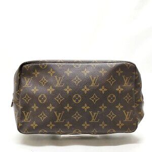 Authentic Louis Vuitton TrousseToilette 28 Brown Monogram Pouch mn300-122825